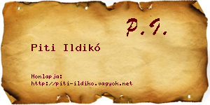 Piti Ildikó névjegykártya